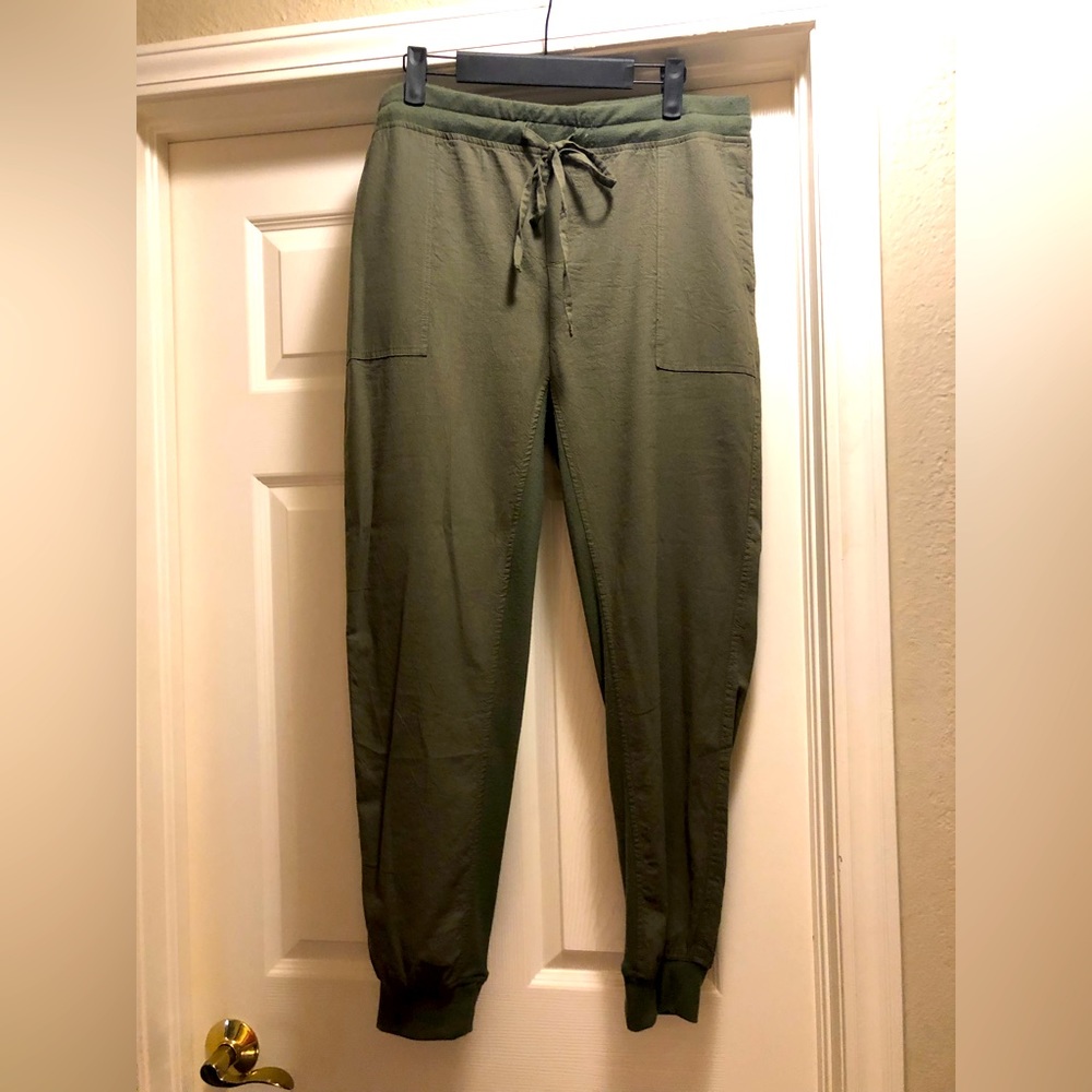 Jules & Leopold Size Large Olive green Baggy Fit Pockets elastic waste Joggers